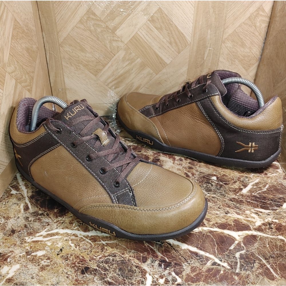 Kuru men's Pika brown leather planter fasciitis shoe sneaker size 11